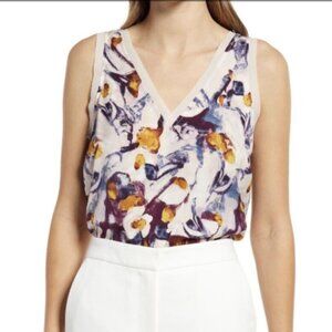 Women’s Halogen Floral Silky Tank from Nordstrom, Size L